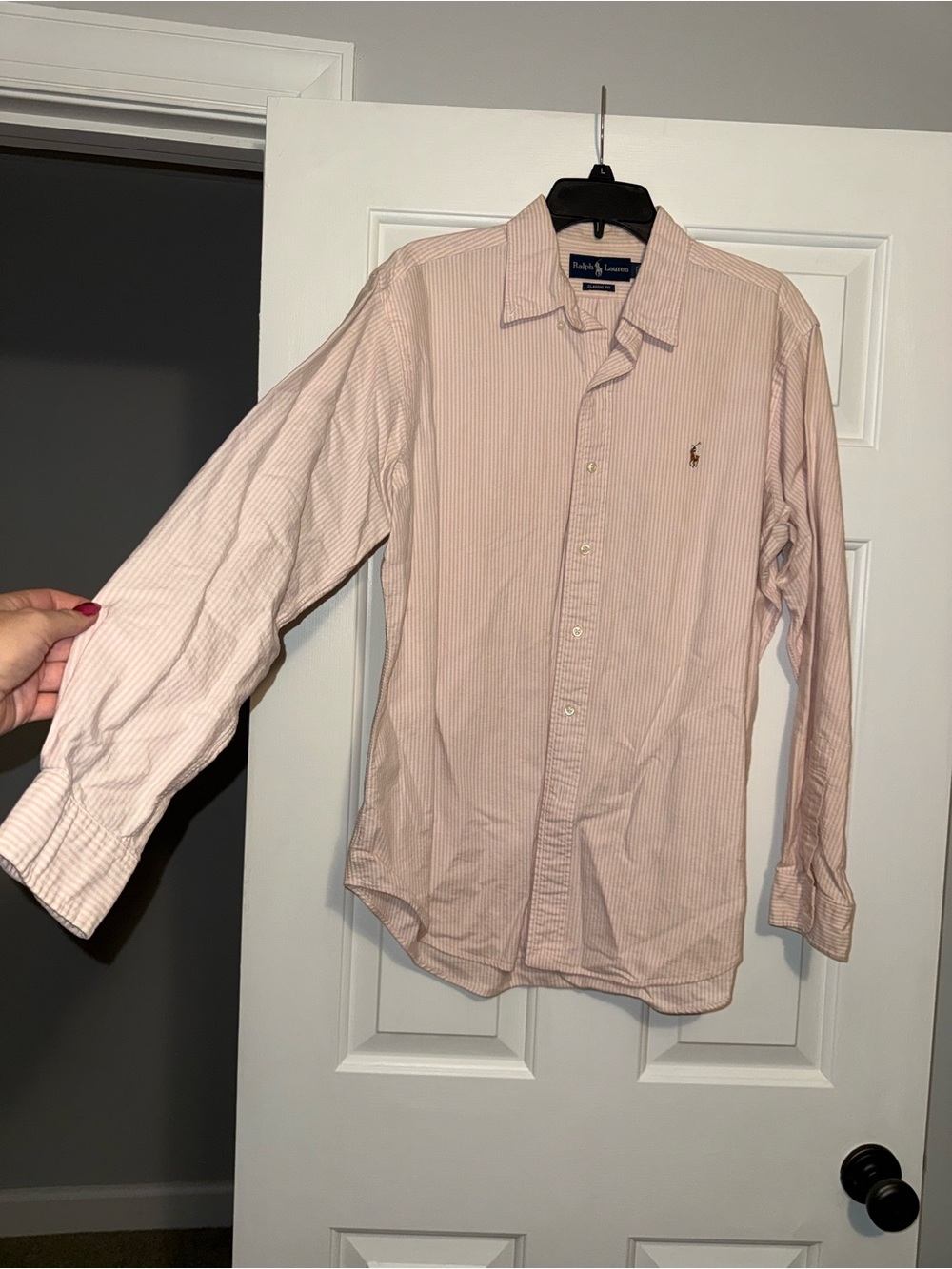 Ralph Lauren Light Pink Pinstripe Button-Down Shirt - Men